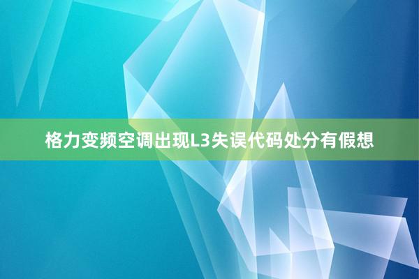 格力变频空调出现L3失误代码处分有假想